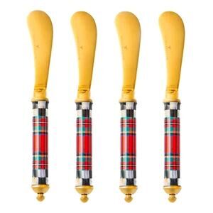 Mackenzie Childs Supper Club Spreaders Set Tartastic NEW
